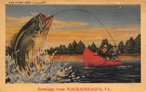 Greetings Wachapreague VA, USA Fishing 1947 