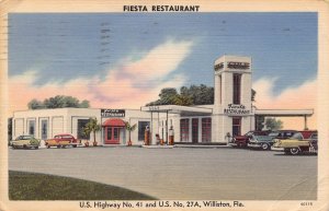 Fiesta Restaurant US 41 27A Williston Florida 1963 linen postcard