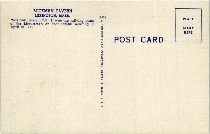 LEXINGTON MASSACHUSETTS BUCKMAN TAVERN