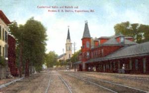 Norfolk and Western R.R. Station, Hagerstown, Maryland, MD, USA, Railroad Tra...