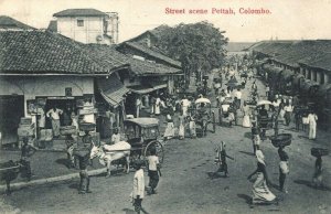 Sri Lanka Ceylon Street Scene Pettah Colombo Vintage Postcard 03.70