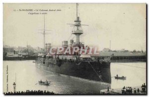 Old Postcard Boat War Saint Nazaire The Breastplate Admiral Aube