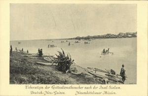 german new guinea, Transport of Believers to Island of Sialum (1910s) Mission