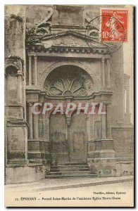 Old Postcard Epernay Portal Saint Martin of the old Church of Our Lady