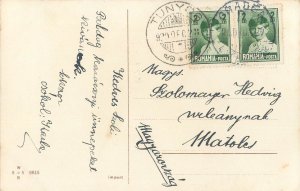 Holidays & Celebrations greetings postcard Christmas tree bell & candle 1928