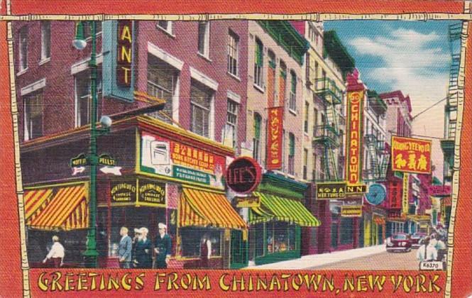 New York City Greetings From Chinatown Street Scene