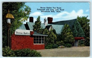 BLOOMFIELD HILLS, Michigan MI ~ Roadside DEVON GABLES TEA ROOM 1940s  Postcard