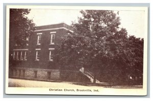 Vintage 1910's Photo Postcard Christian Church Brookville Indiana