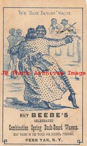 317387-Black Americana Trade Card, Beebe's Wagons, Penn Yan NY