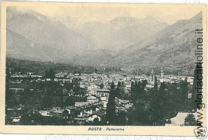 02603 VINTAGE POSTCARD: AOSTA City : PANORAMA-