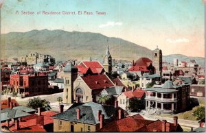 Postcard Overview of a Section of the Residence District in El Paso, Texas