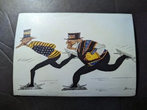 Mint Russia USSR Postcard Political Satire Racing Navy Ships