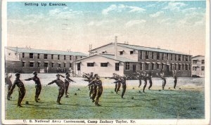 1910s Setting up Exercise U. S. Army Camp Zachary Taylor Louisville KY Postcard