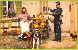 af4342 - BELGIUM - VINTAGE POSTCARD - Working Dogs MILK INSPECTOR!-