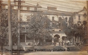 G42/ Columbus Ohio RPPC Postcard c1910 Ohio Penitentiary Prison Entrance