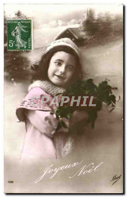 Old Postcard Fantasy Fantasy Child Child Merry Christmas