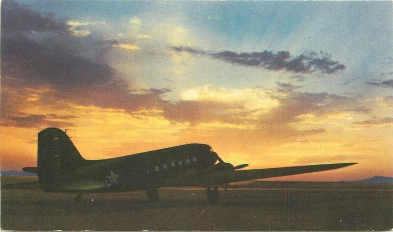 Aircraft Duglas Sky Train C-47 Military Army Transport Postcard 21-746