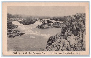 c1940 Great Falls Potomac Lake River Virginia Miles From Washington DC Postcard