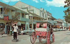 Vintage Postcard Bay Street Shopper's Paradise Market Nassau in the Bahamas