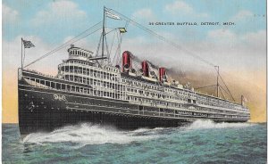 The Greater Buffalo Steamer Passenger Ship Detroit Michigan 2,127 Passengers