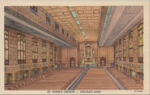 Postcard St Peter's Church Chicago Loop IL