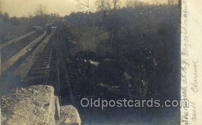 Real Photo Crandall Indiana, Harrison County Train Wreck USA Railroad Station...