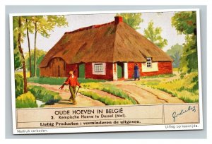 Vintage Liebig Trade Card - Dutch - 4 of The Old Houses in Belgium Set