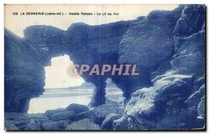 Old Postcard La Bernerie Roche Percee The bed of Rol