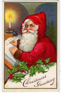 Christmas, Santa Writing in Book