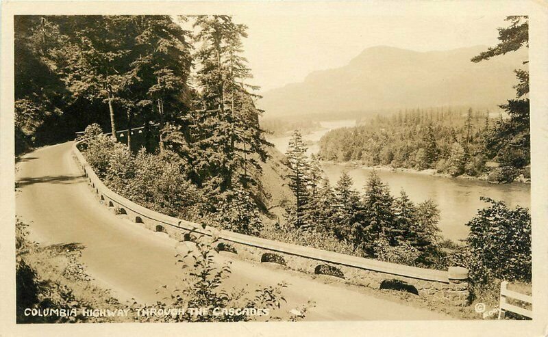 Cascades Columbia Highway RPPC Photo Postcard 1920s Oregon 20-2147