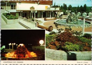 Courtenay BC Civic Centre Multiview Vancouver Island Unused Postcard C5