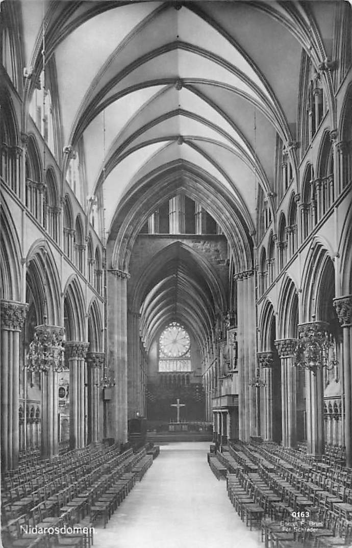 Norway Trondheim Nidaros Cathedral Nidarosdomen Interior Hippostcard