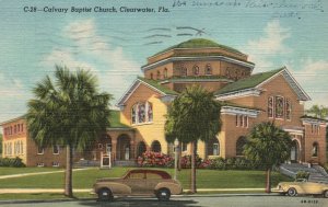 Vintage Postcard 1950's Calvary Baptist Church Clearwater Florida Sun News Co.