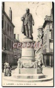 Old Postcard Langres Statue Diderot