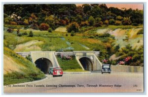 c1940s The Bachman Twin Tunnels Entering Chattanooga Tennessee TE Cars Postcard