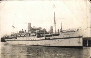 HMT Nevasa Battleship Real Photo RPPC Vintage Postcard