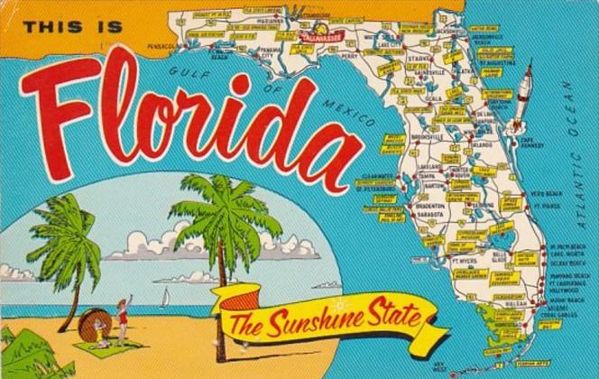 Map Of Florida 1972