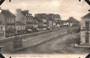 Saint-Nazaire France, La Rue De Nantes Buildings Restaurants Vintage Postcard