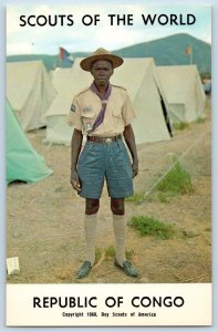 c1968 Republic Of Congo Scouts Of The World Boy Scout Of America Youth Postcard