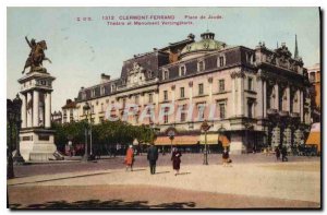 Old Postcard Clermont Ferrand Jaude Square Theater and Monument Vencingetorix