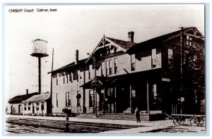 c1960's CM&STP Calmar  Iowa IA Railroad Train Depot Station RPPC Photo Postcard