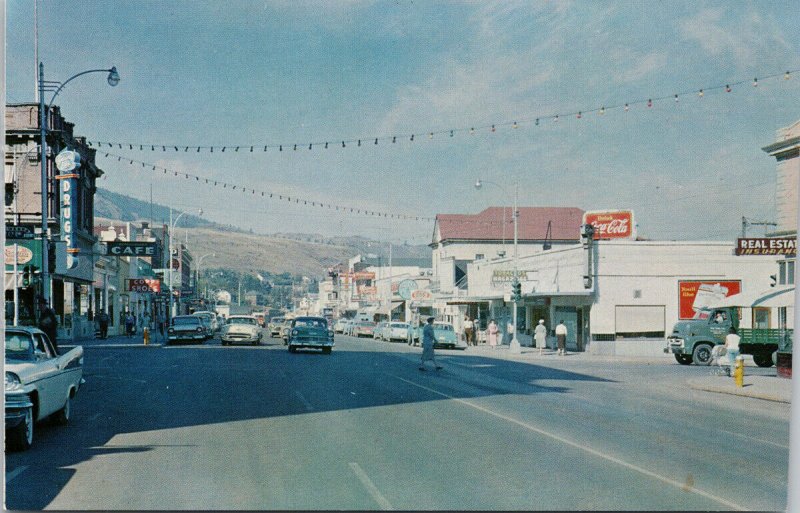 Kamloops BC Victoria Street Coca Cola Cafe Copp Shoes Unused Postcard F94