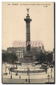 Postcard Old Paris The July Column Bastille Square