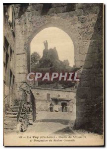 Old Postcard Le Puy Haute Loire Montee du Seminaire and Perspective Rocher Co...