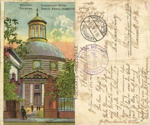 poland, WARSAW WARSZAWA, Kościół Ewangelicko-Augsburski (1916) Postcard