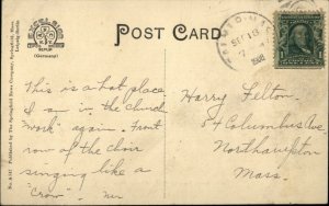 Palmer MA Main St. West Crisp Printed View c1910 Postcard