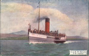 Steamer Steamship G&SW Ry Co P.S. Juno Ship Vintage Postcard