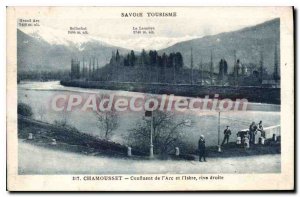 Postcard Old Chamousset Confluence From the Arc And I'Isere