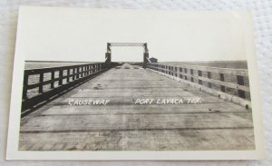 RPPC CAUSEWAY PORT LAVACA TEXAS ANTIQUE REAL PHOTO POSTCARD