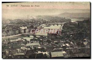 Old Postcard Liege Panorama Bridges